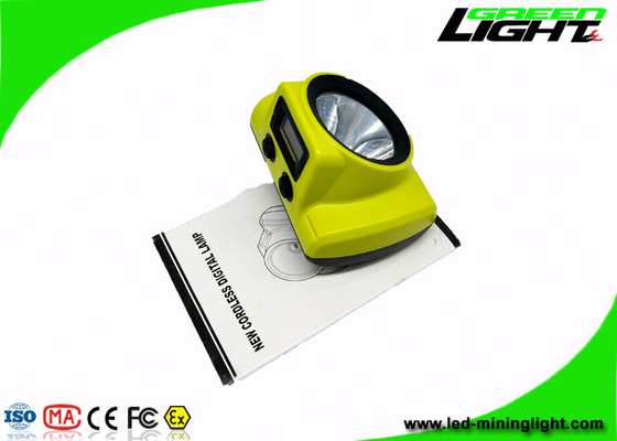 18000lux IP68 Waterproof Miners Headlamp Isi Ulang Dengan Layar OLED USB Charger
