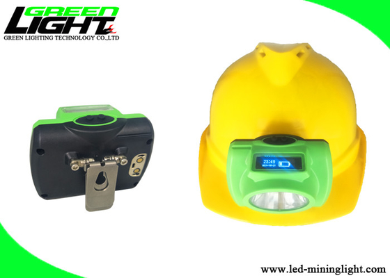 Portable Rechargeable LED Headlamp Green Hard Shell Dengan Layar OLED