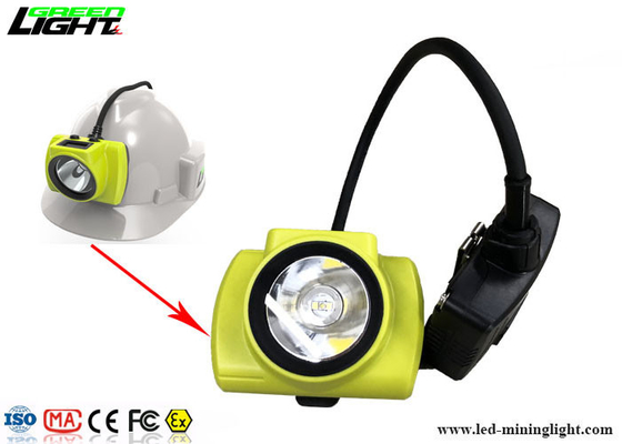 Semi Corded LED Mining Cap Lamp 18000lux 3.7V Ringan Dengan Lampu Peringatan