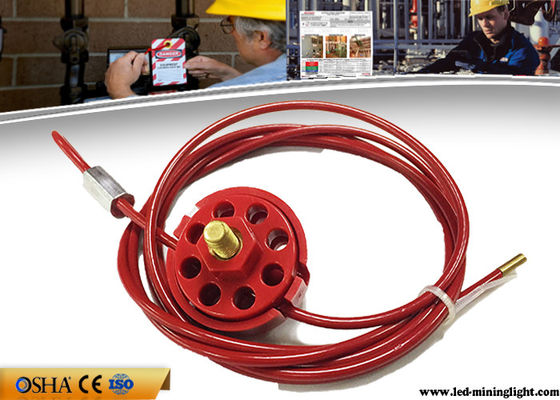 Penguncian Keamanan Keluar Dengan Gembok Kabel Pengunci Kabel Jenis Roda Merah ABS 2/5 / 10M