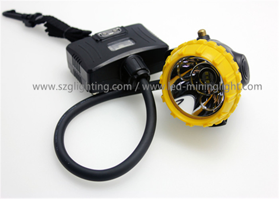 6.8Ah Semi Corded CREE LED Mining Light Dengan Lampu Peringatan Belakang 15000 Lux