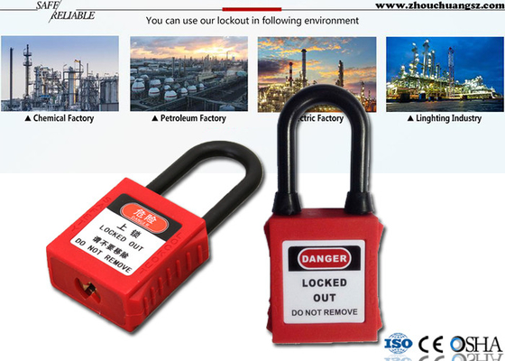 Tahan Lama Lock Out Gembok, Tahan Debu Nylon Shackle ABS Lock Out Locks