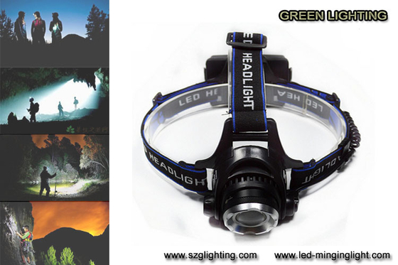 1000lumen CREE XML T6 LED headlamp isi ulang dengan tempat pencahayaan yang dapat disesuaikan