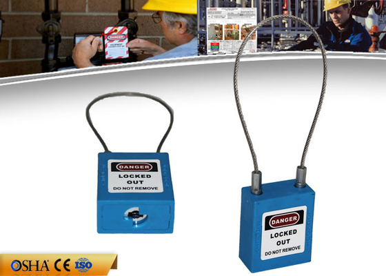 ZC-G31 Steel 3.2mm 150mm Cable Safety Lockout Padlock Dengan Non-konduktif