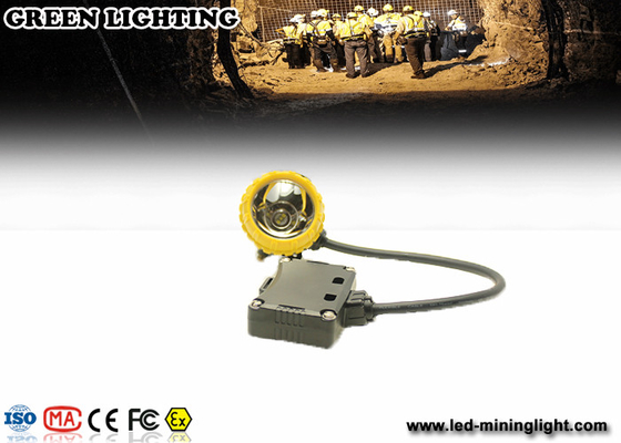 376G Yellow Water Proof Underground Led Miners Cap Lamp Dengan Kecerahan Kuat 8000lux