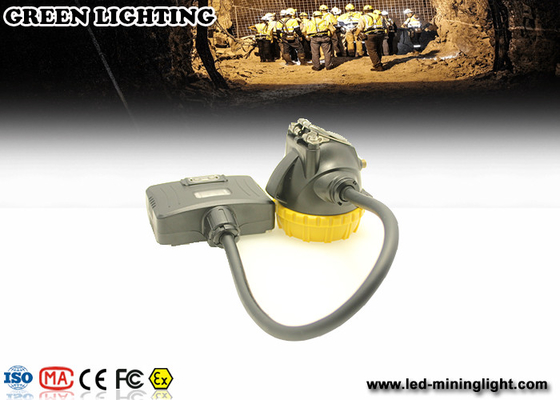 376G Yellow Water Proof Underground Led Miners Cap Lamp Dengan Kecerahan Kuat 8000lux