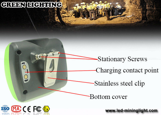 Green LED Mining Headlamp 6.4 Ah dengan layar OLED dengan meterial PP