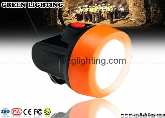 Orange 6000lux LED Mining Light Kecerahan Kuat LED Mining Headlamp 2.8Ah Battery