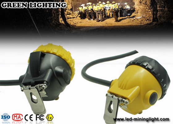 28000lux Led 12Ah IP68 Waterproof Coal Miner Cap Lights Dengan Dua Warna Kepala Perumahan