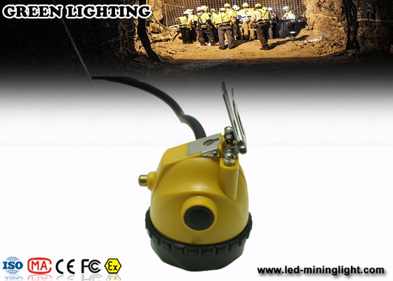 LED Two Charging Way IP68 Miners Cap Lamp dengan Lampu Peringatan, 28000lux Superbright
