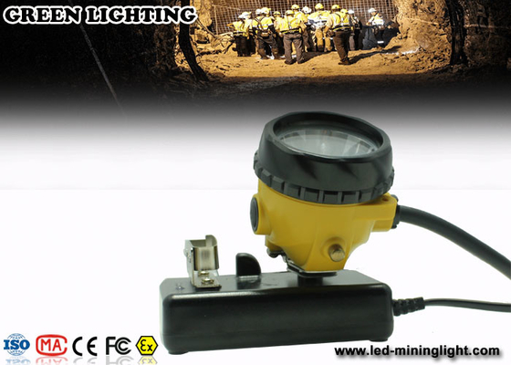 LED Two Charging Way IP68 Miners Cap Lamp dengan Lampu Peringatan, 28000lux Superbright