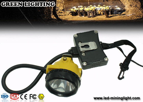Lampu Pertambangan Bawah Tanah ABS IP68 Isi Ulang LED Headlamp Dengan Lampu Peringatan