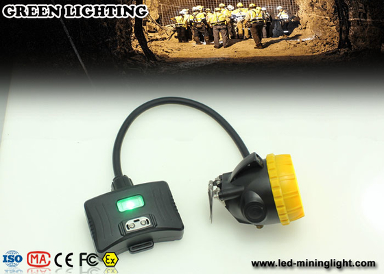 Lampu Pertambangan Bawah Tanah ABS IP68 Isi Ulang LED Headlamp Dengan Lampu Peringatan