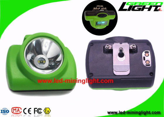 13000 Lux Safety Miners Cordless Cap Lamp Layar Oled SOS Dengan USB / Cradle Charger