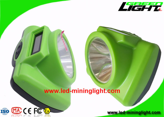 13000 Lux Safety Miners Cordless Cap Lamp Layar Oled SOS Dengan USB / Cradle Charger