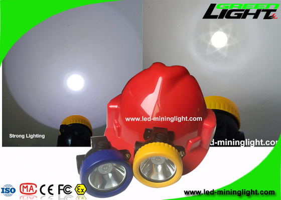 Lampu Tambang LED Bezel Kuning / Biru 4000 Lux Dengan Perlindungan Pengosongan Berlebih