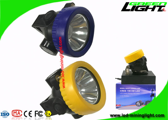 Lampu Tambang LED Bezel Kuning / Biru 4000 Lux Dengan Perlindungan Pengosongan Berlebih