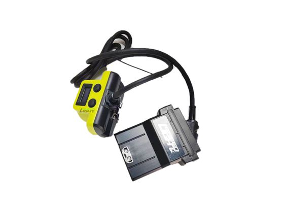 4.07W 14Ah Corded Led Mining Light IP68 Waterproof 25000lux Impact Resistant Mining Cap Lamp dengan Layar OLED untuk Tambang Batubara Emas