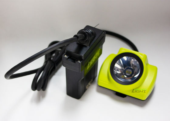 4.07W 14Ah Corded Led Mining Light IP68 Waterproof 25000lux Impact Resistant Mining Cap Lamp dengan Layar OLED untuk Tambang Batubara Emas