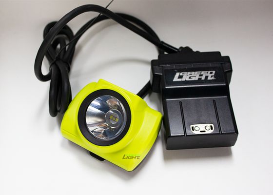 4.07W 14Ah Corded Led Mining Light IP68 Waterproof 25000lux Impact Resistant Mining Cap Lamp dengan Layar OLED untuk Tambang Batubara Emas