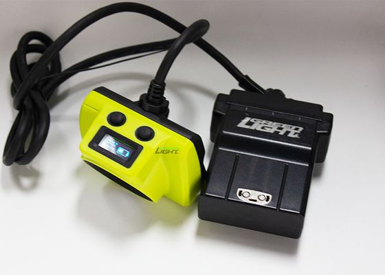 4.07W 14Ah Corded Led Mining Light IP68 Waterproof 25000lux Impact Resistant Mining Cap Lamp dengan Layar OLED untuk Tambang Batubara Emas