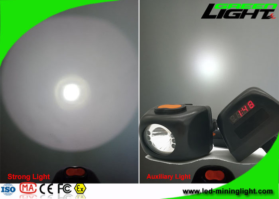 Lampu Tambang Tanpa Kabel Warna Hitam, Lampu Penambang Cap Dengan Layar LCD Beam Tinggi