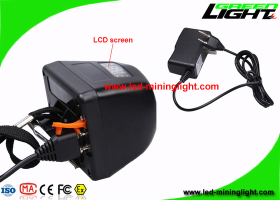 Lampu Tambang Tanpa Kabel Warna Hitam, Lampu Penambang Cap Dengan Layar LCD Beam Tinggi