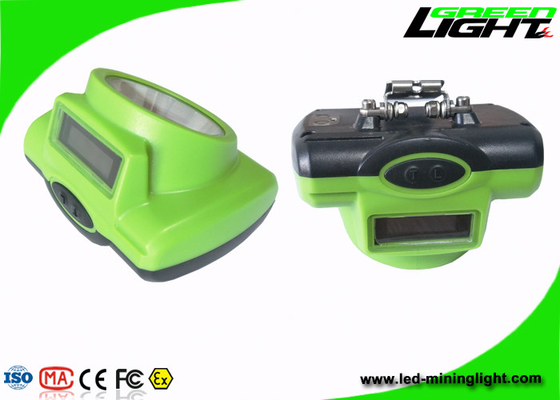 Warna Hijau 15000lux Lampu Depan LED Isi Ulang 6.4Ah Kapasitas Baterai lampu tutup tanpa kabel Lampu SOS Untuk Keselamatan Penambang