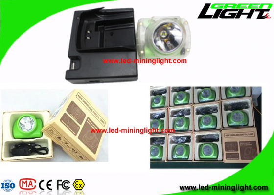 Wireless Miners Cap Lamp Struktur Semua Dalam Satu Dengan Pengisi Daya USB / Layar Oled