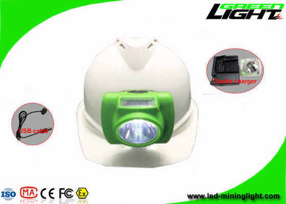 13000 Lux Cordless Led Cap Lamp, GLC-6 Hard Hat Lights 0.7W Dengan Layar OLED