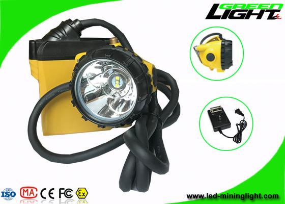 Samsung Battery Led Miners Cap Lamp IP68 Waterproof 25000 Lux Brightness Isi Ulang