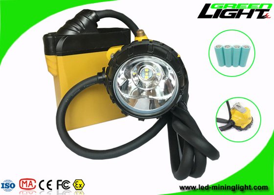 Samsung Battery Led Miners Cap Lamp IP68 Waterproof 25000 Lux Brightness Isi Ulang