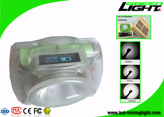 Lampu Topi Keras Penambangan Tanpa Kabel Ringan GLC-6 IP68 13000 Lux Super Terang