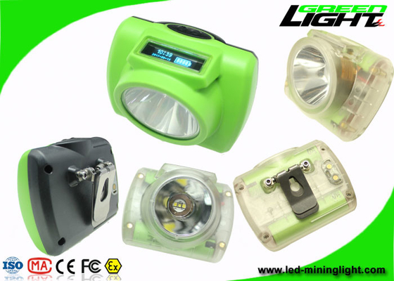 15000 Lux Mining Cap Lights PC ABS Bahan Layar OLED Dengan Tubuh Transparan