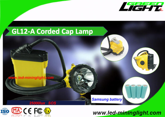 Desain Tunggal 25000 Lux Cree LED Miners Light Impact Resistant Dengan Cable Toughened Glass