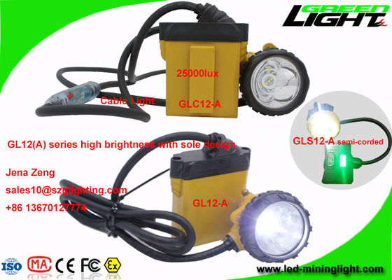 Lampu Helm Penambang 25000 Lux Kecerahan Tinggi dengan Fungsi Peringatan Daya Rendah SOS