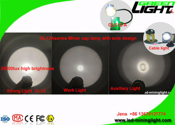 Lampu Helm Penambang 25000 Lux Kecerahan Tinggi dengan Fungsi Peringatan Daya Rendah SOS