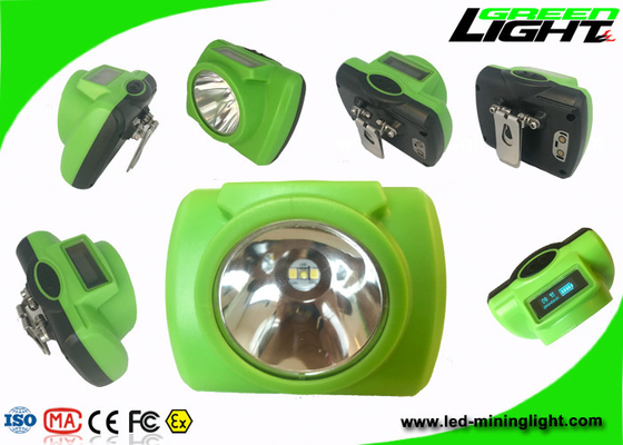 Keselamatan Bawah Tanah LED Miners Cap Lamp Satu Lampu Utama Dua Lampu Bantu 13000lux