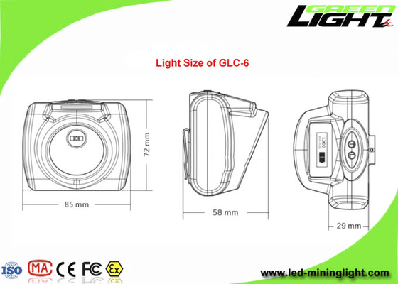 Keselamatan Bawah Tanah LED Miners Cap Lamp Satu Lampu Utama Dua Lampu Bantu 13000lux