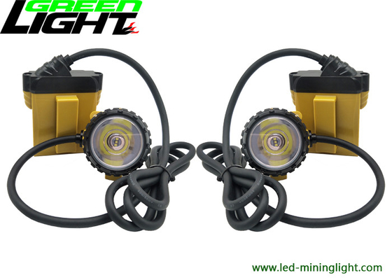 25000 Lux Corded Miners Cap Lamp 10.4Ah Aluminium Lighting Cup Dengan Perfect Light Spot tahan air IP68