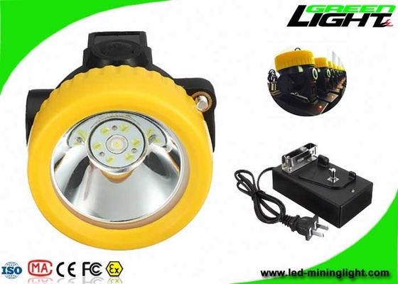 IP68 5000lux ABS Material Led Mining Headlamp 2.2Ah Baterai Dengan Waktu Pencahayaan 15 jam