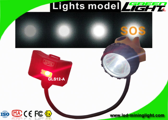 Kecerahan Tinggi Cree Led Headlamp Peringatan Daya Rendah Isi Ulang Untuk Miner Semi-Corded