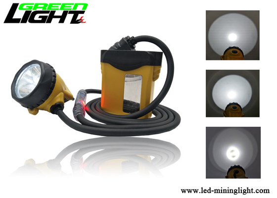 Headlamp Penambang Batubara 3W, 25000lux 10.4Ah Miners Cap Lamp Cable Lampu Peringatan Belakang