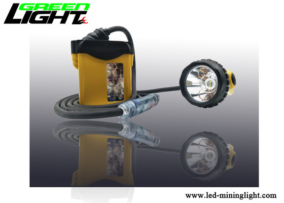 Headlamp Penambang Batubara 3W, 25000lux 10.4Ah Miners Cap Lamp Cable Lampu Peringatan Belakang