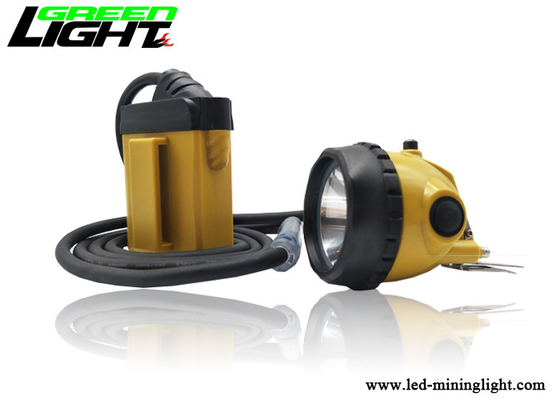 High Beam LED Mining Cap Lamp, 25000lux Coal Miners Headlamp 10.4Ah Battery dengan lampu peringatan rendah