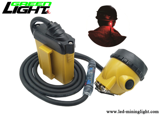 High Beam LED Mining Cap Lamp, 25000lux Coal Miners Headlamp 10.4Ah Battery dengan lampu peringatan rendah