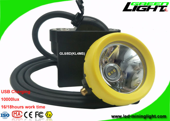 Lampu Safety Mining Cap High Low Beam 10000lux Dengan Indikasi Pengisian Kabel USB