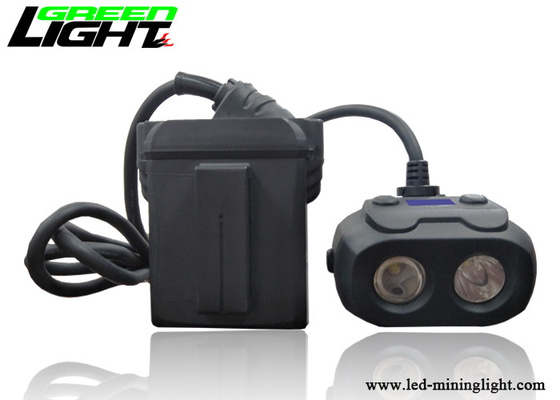 Dual Beam Led Mining Headlamp 15000lux Kecerahan Tinggi Tahan Air Dengan Layar Oled