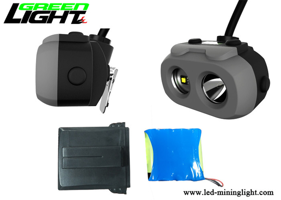 Dual Beam Led Mining Headlamp 15000lux Kecerahan Tinggi Tahan Air Dengan Layar Oled