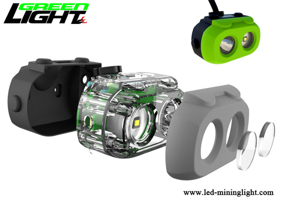 15000lux Brightness LED Miners Cap Lamp Bahan TPV 10.4Ah Paket Baterai Panasonic